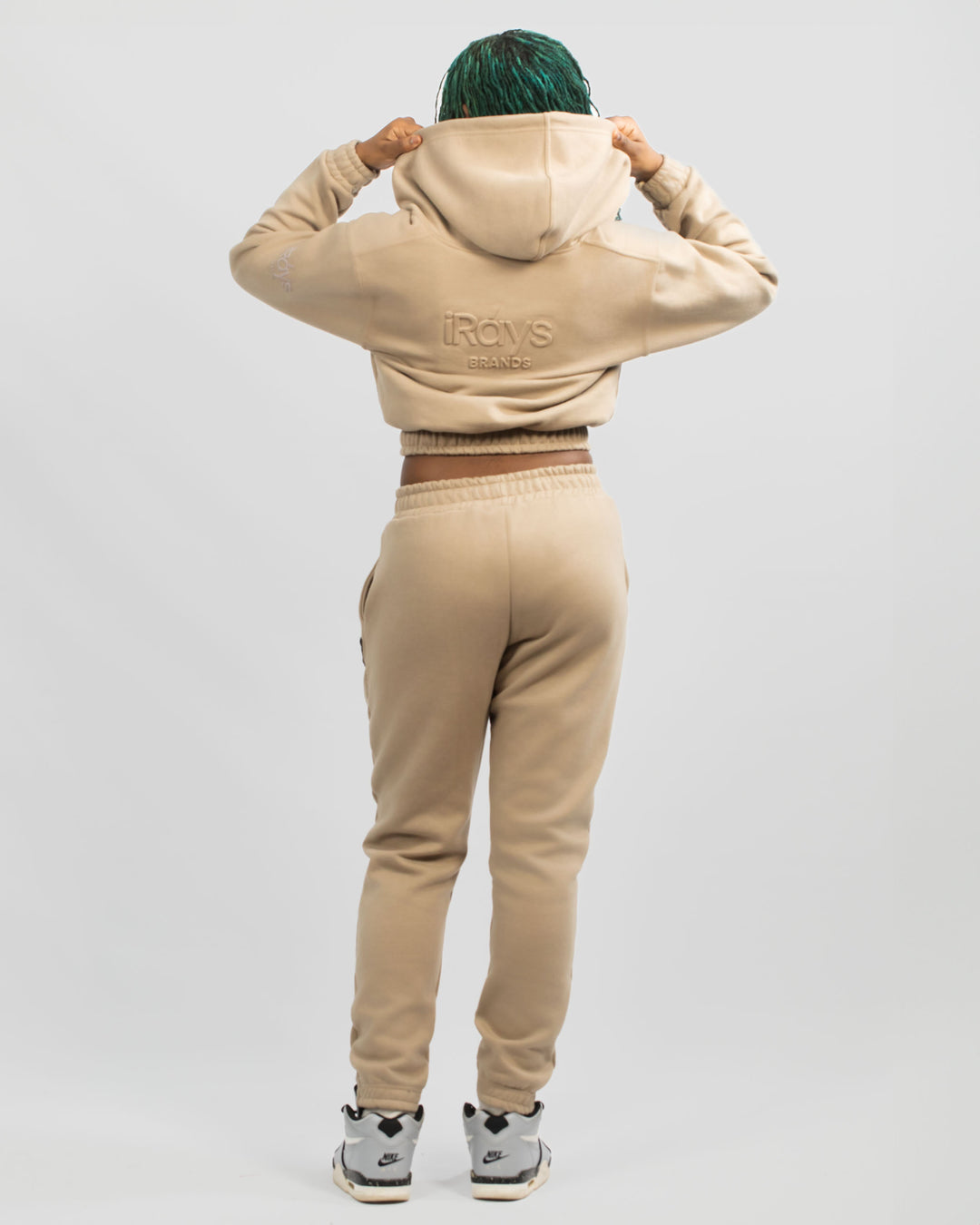 Irays Embossed Cropped Zip Hoodie