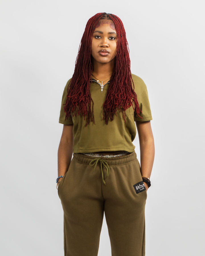 Irays Quarter-Zip Cropped Tee