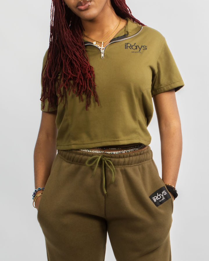 Irays Quarter-Zip Cropped Tee