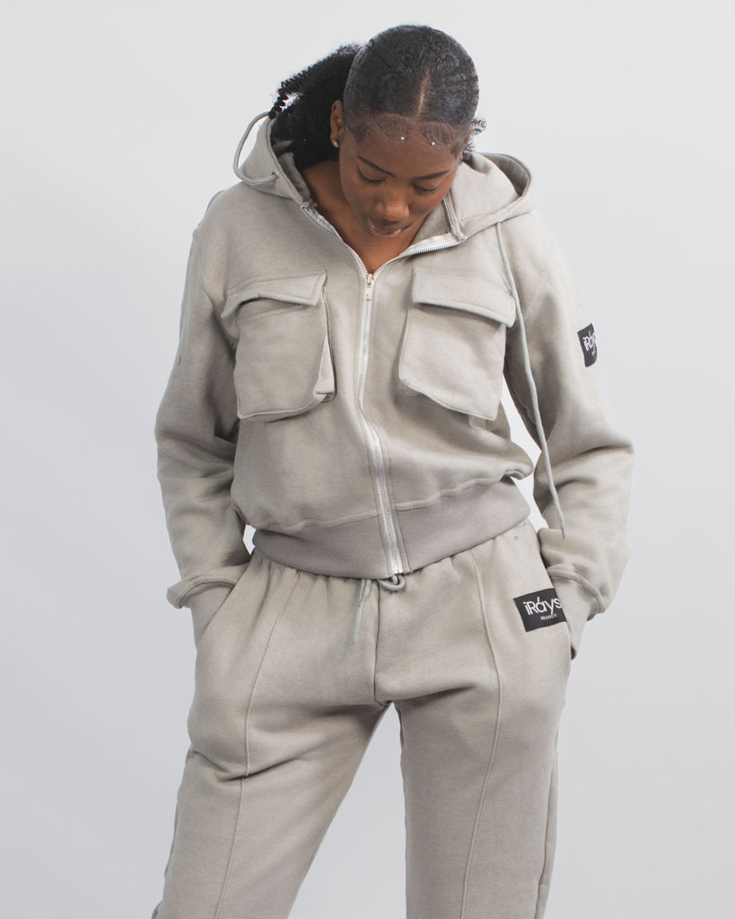 Utility Zip Hoodie – Cargo Pockets & Signature Patch Logos